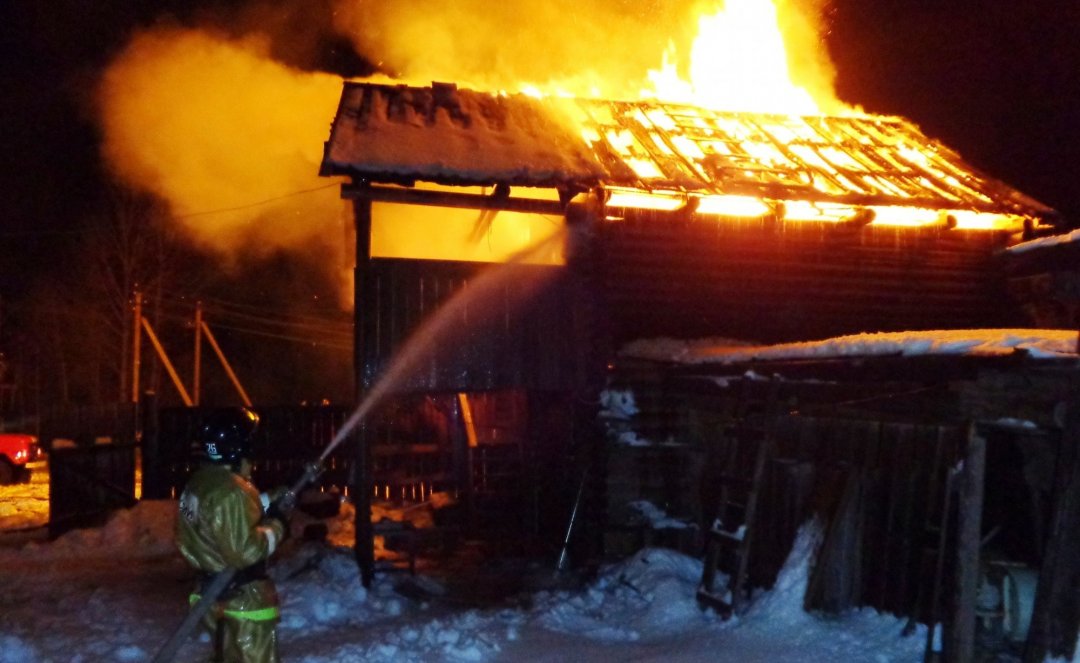 Пожар в жилом доме в городском округе Ленинский
